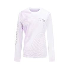 Daiwa Women's White & Pink Crew Fishing Shirt, , bcf_hi-res