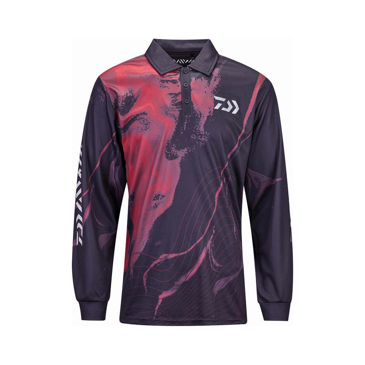 Daiwa Men&rsquo;s Ripple Fishing Shirt Black / Red S, Black / Red, bcf_hi-res