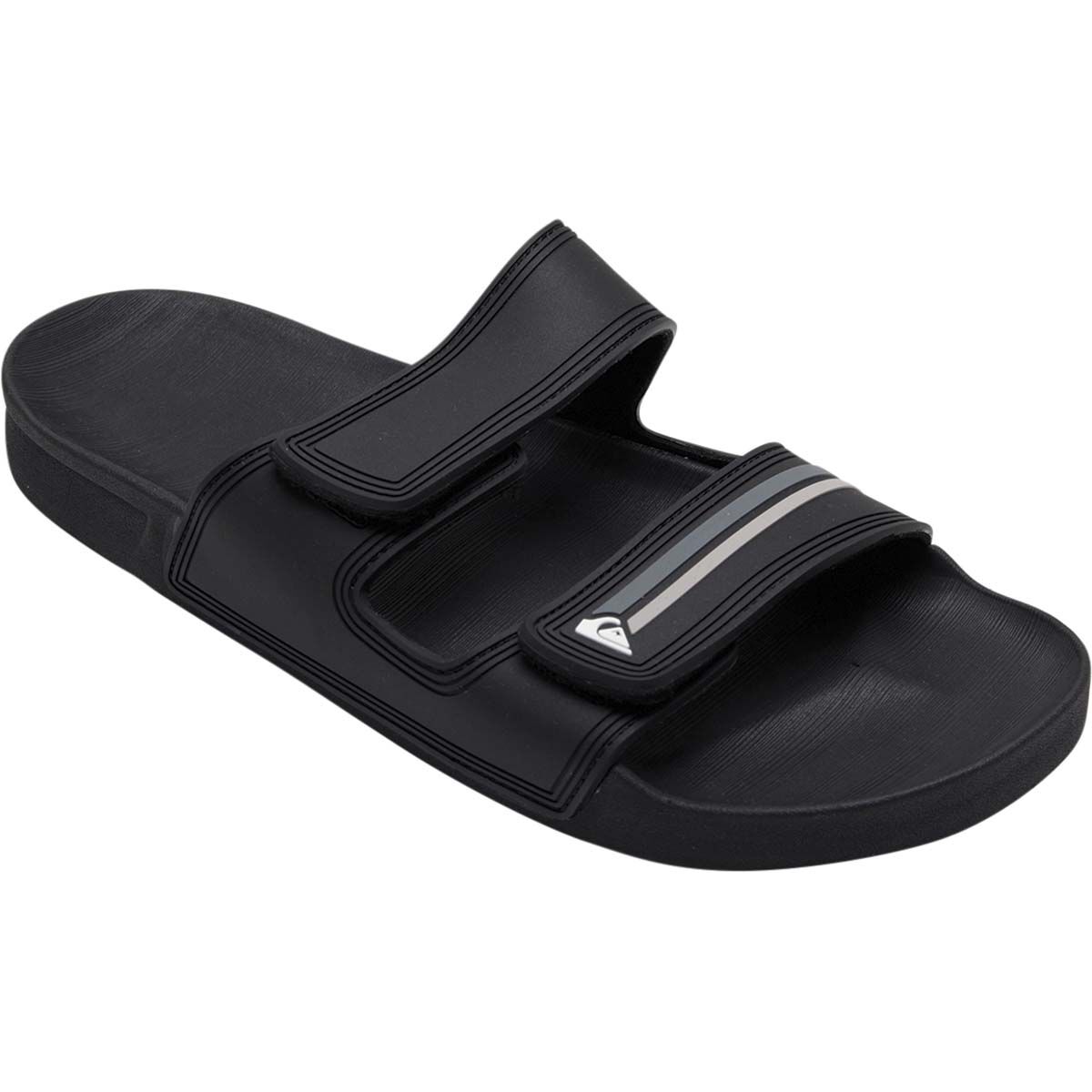 Quiksilver Men's Rivi Double Adjust Slides Black / Grey 8, Black / Grey, bcf_hi-res