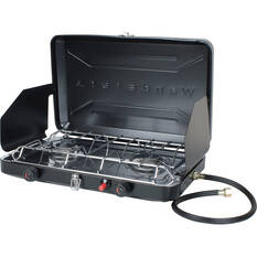 Wanderer LPG Portable Stove with Drip Tray - 2 Burner, , bcf_hi-res