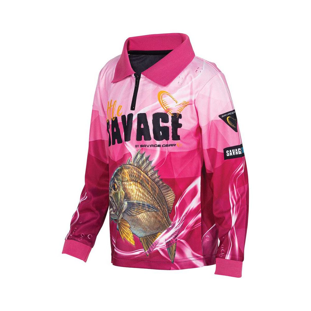 Savage Gear Kids' Little Savage Bream Sublimated Polo Pink 7