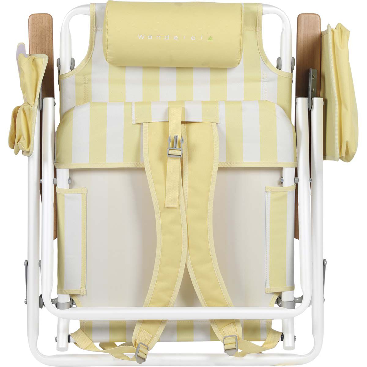 Wanderer Noosa Premium Beach Chair Yellow Stripe 150kg, , bcf_hi-res