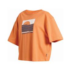 Quiksilver Rising Sun Short Sleeve Shirts for Women, Coral Gold, bcf_hi-res