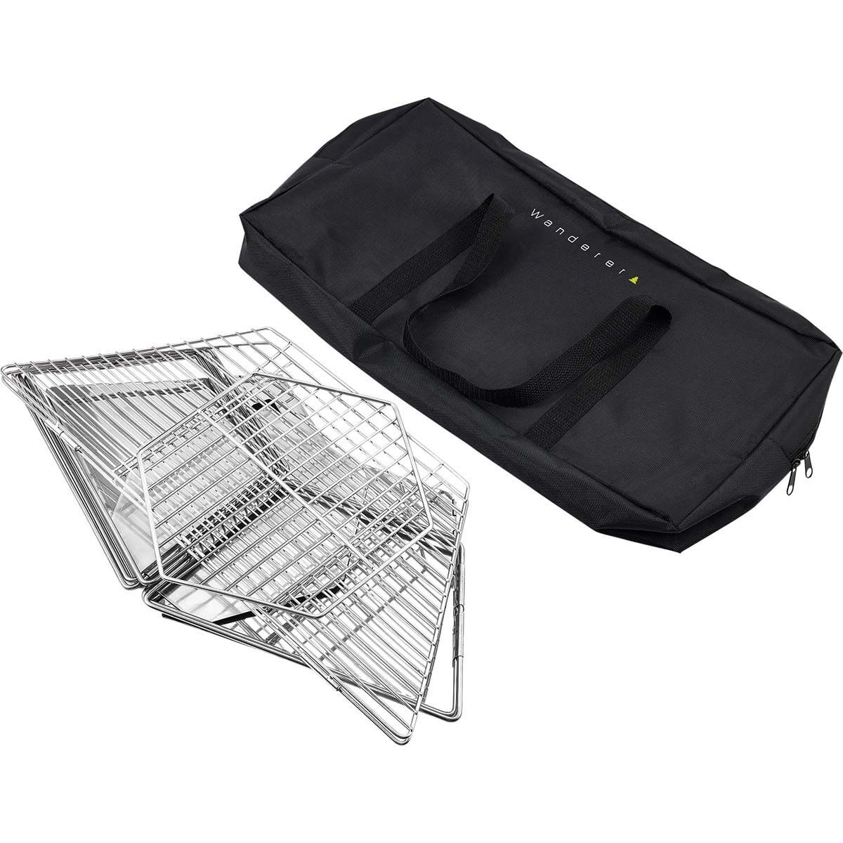Wanderer Stainless Steel Folding Fire Pit with Grill, , bcf_hi-res