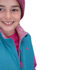 Macpac Kids' Pulsar Alpha Insulated Vest, Biscay Blue / Lilac Rose Print, bcf_hi-res