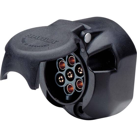 Narva 7 Pin Large Round Plastic Trailer Socket, , bcf_hi-res