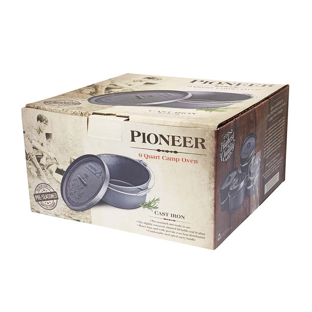 Campfire Pre Seasoned Cast Iron Camp Oven 9 Quart 9 Quart BCF