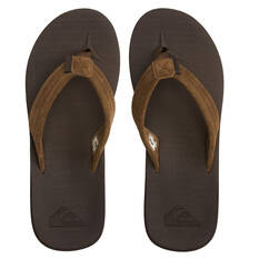 Quiksilver Men's Carver Suede Recycled Thongs, Brown, bcf_hi-res