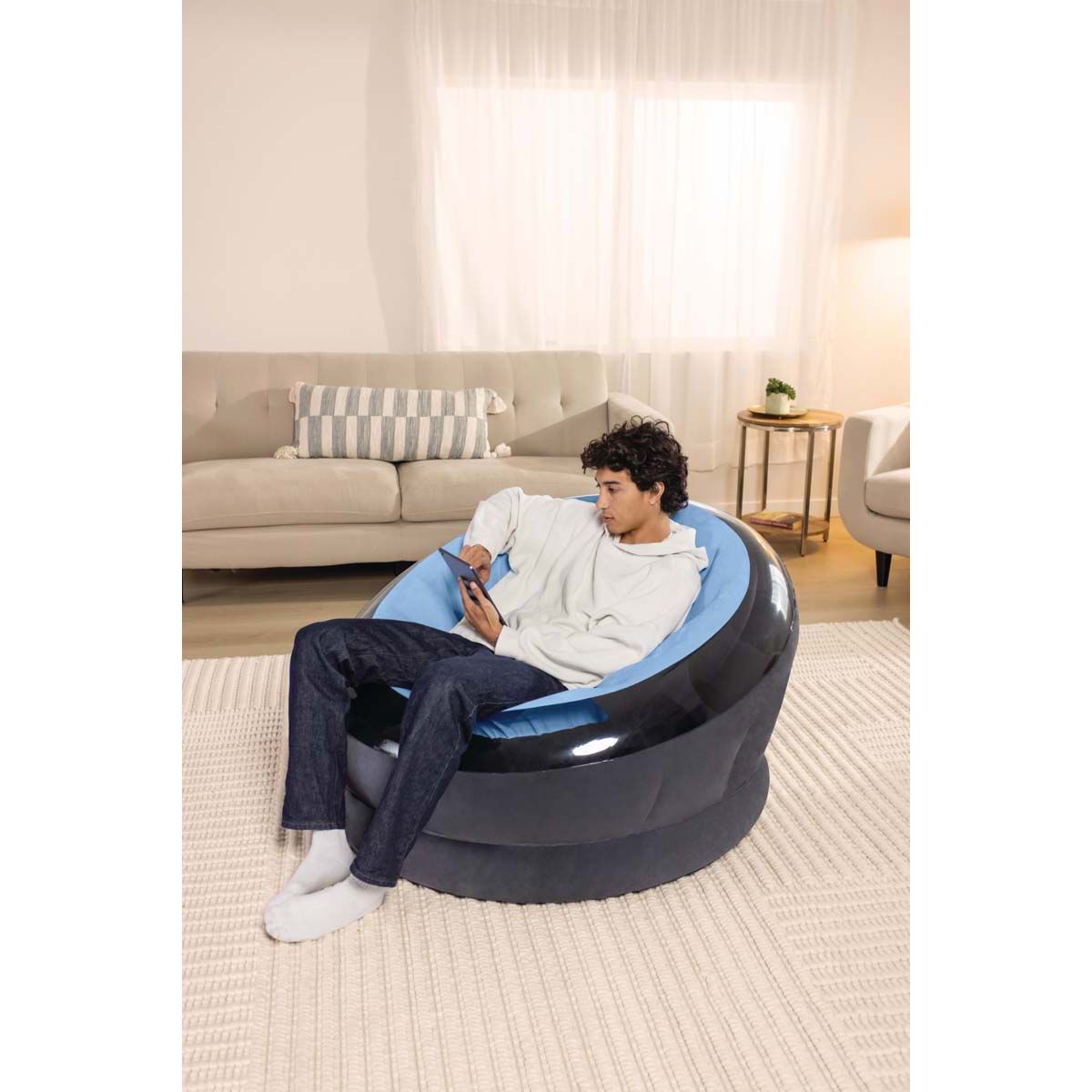 Intex Inflatable Empire Blue Chair, , bcf_hi-res