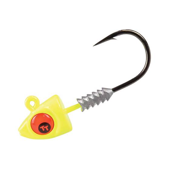 TT Fishing Big EyeZ Jig Head Size 7/0 1oz Chartreuse Red Eyez, Chartreuse Red Eyez, bcf_hi-res