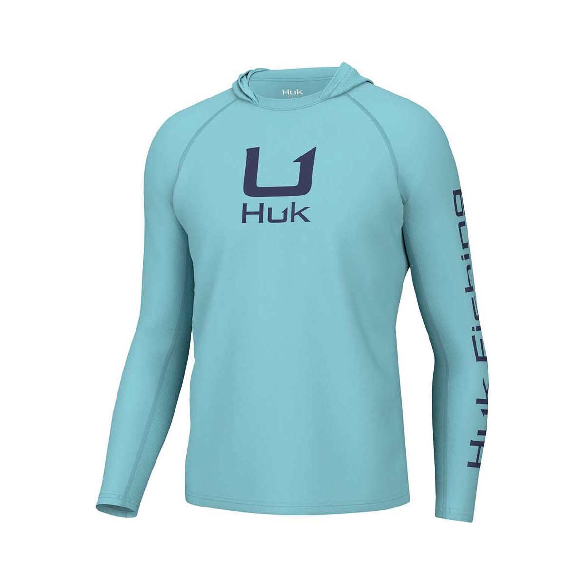 Huk Men&rsquo;s Icon Performance Hooded Fishing Shirt Marine Blue S, Marine Blue, bcf_hi-res
