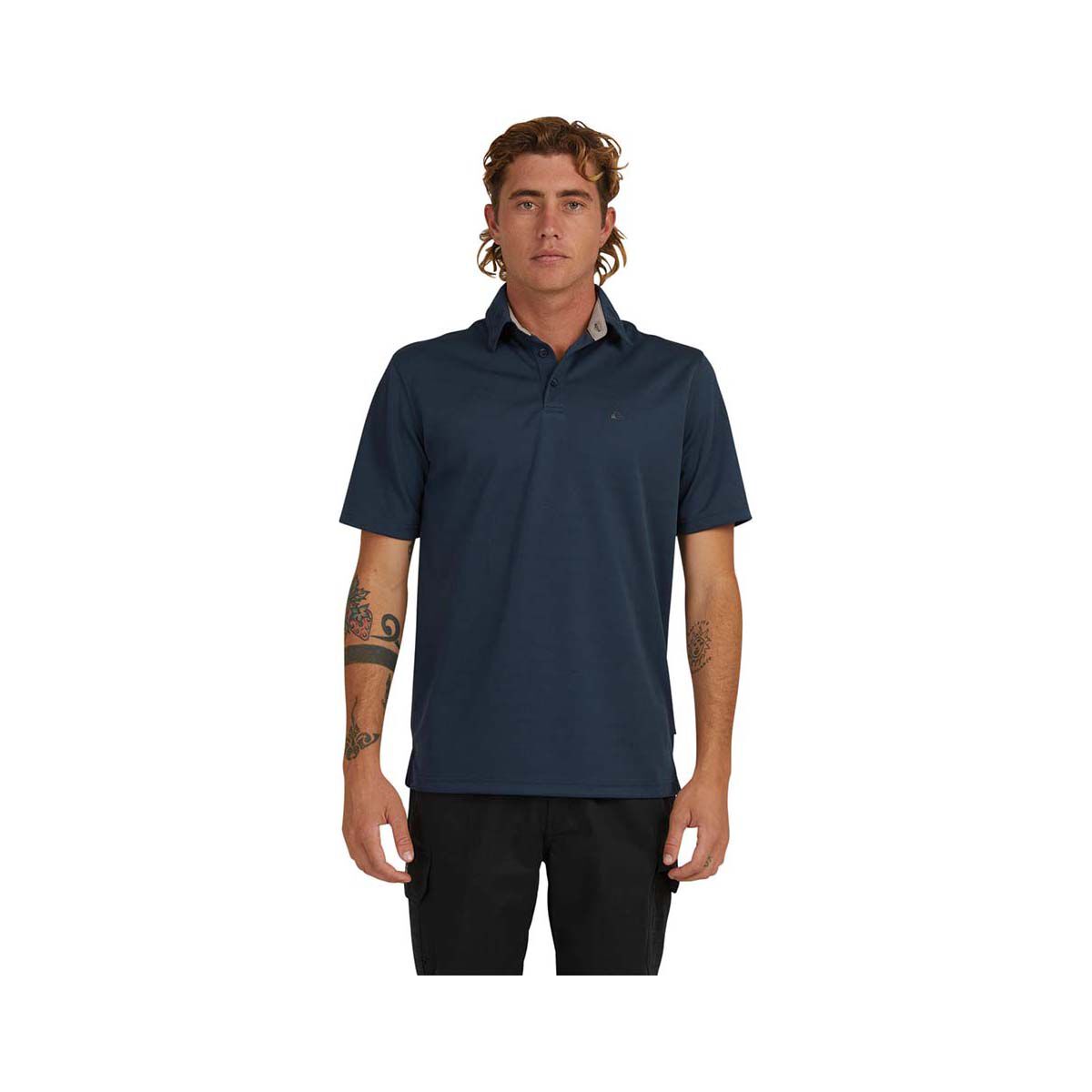 Quiksilver Men&rsquo;s Water Short Sleeve Polo, Midnight Navy, bcf_hi-res