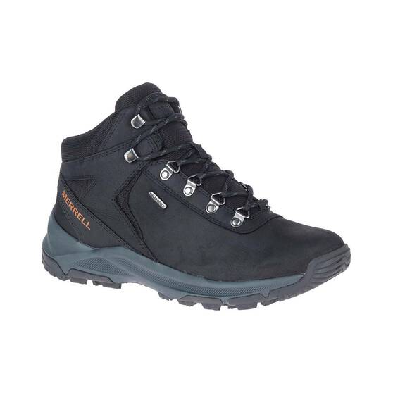 Merrell Men’s Erie Leather Mid Waterproof Hiking Shoes Black 11