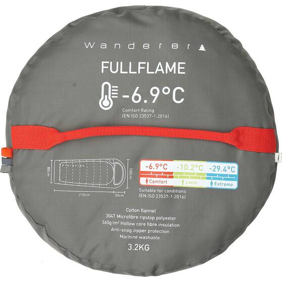Wanderer FullFlame -6.9°C Hooded Sleeping Bag, , bcf_hi-res