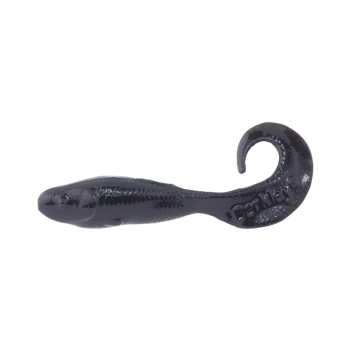 Berkley Gulp Alive! Minnow Grub Soft Plastic Lure 3in Black, Black, bcf_hi-res