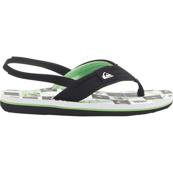 Quiksilver Kids Molokai Layback Thongs, Black / White, bcf_hi-res