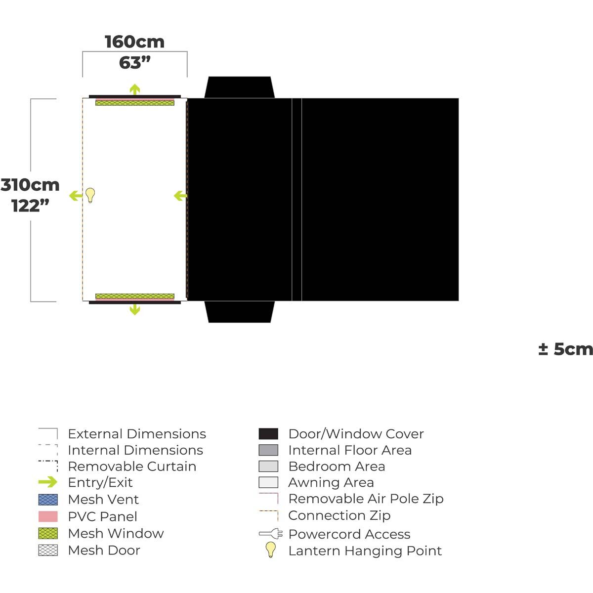 Zempire Shapeshifter 4 Air Tent Awning Module, , bcf_hi-res