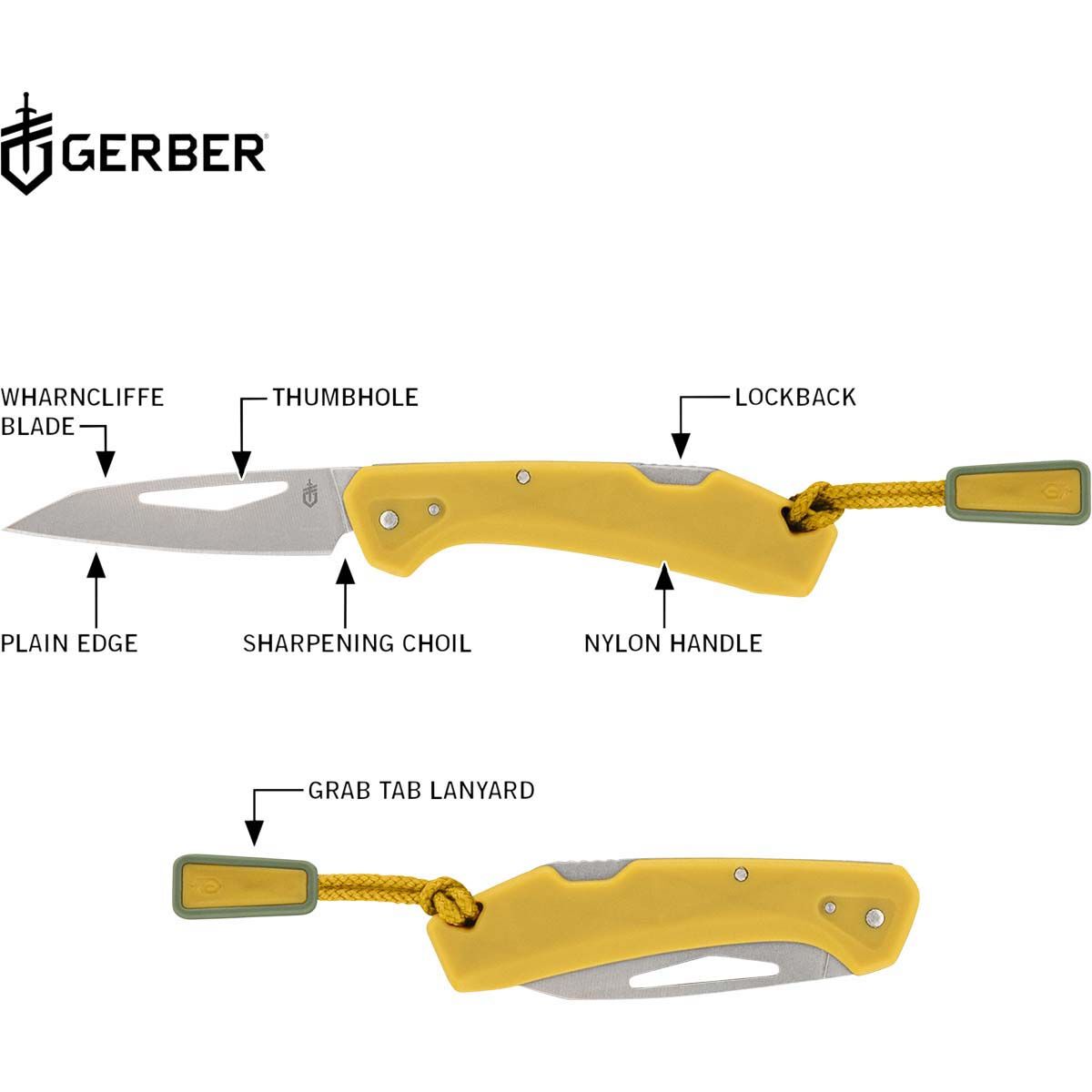 Gerber LST Mini Folding Knife Yellow, Yellow, bcf_hi-res