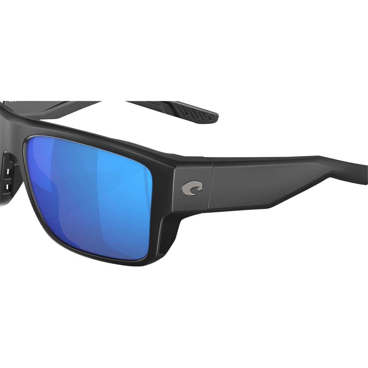 Costa Taxman Mirrored Sunglasses Matte Black with Blue Lens, , bcf_hi-res