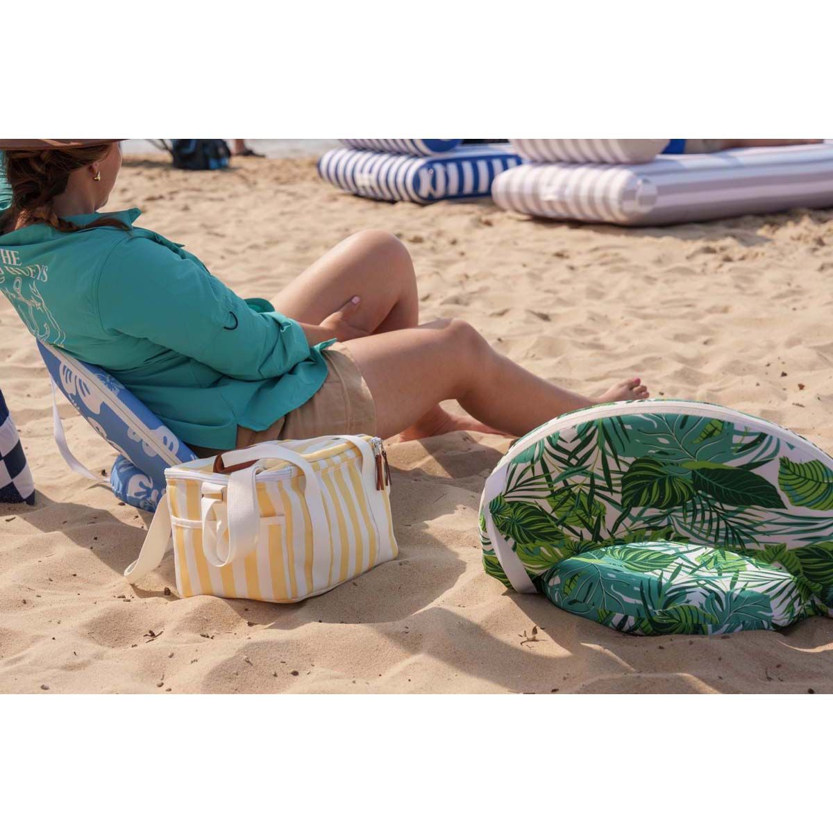 Wanderer Adjustable Beach Seat Pad Yellow Stripe, Yellow Stripe, bcf_hi-res