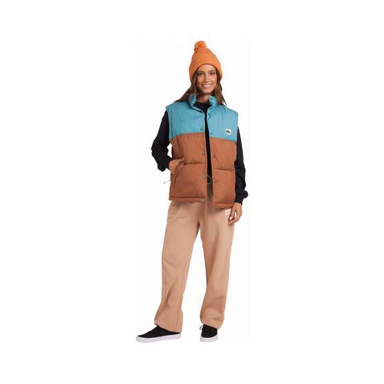 Quiksilver Lantern Puffer Vest for Women, Rawhide, bcf_hi-res