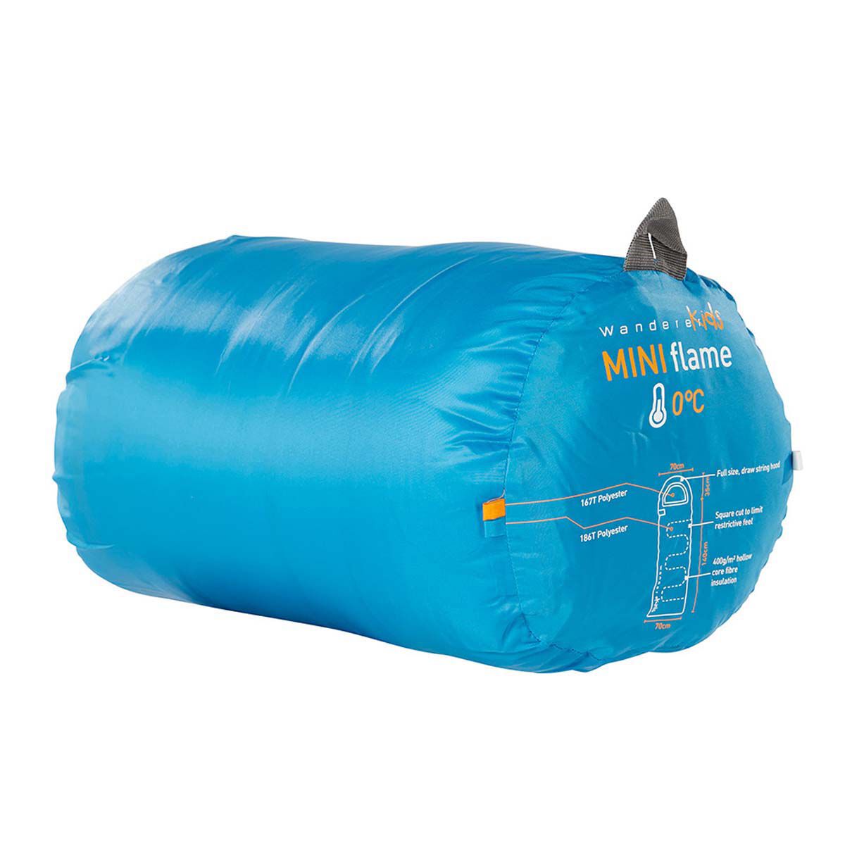 Wanderer MiniFlame 0C Hooded Sleeping Bag Blue Orange