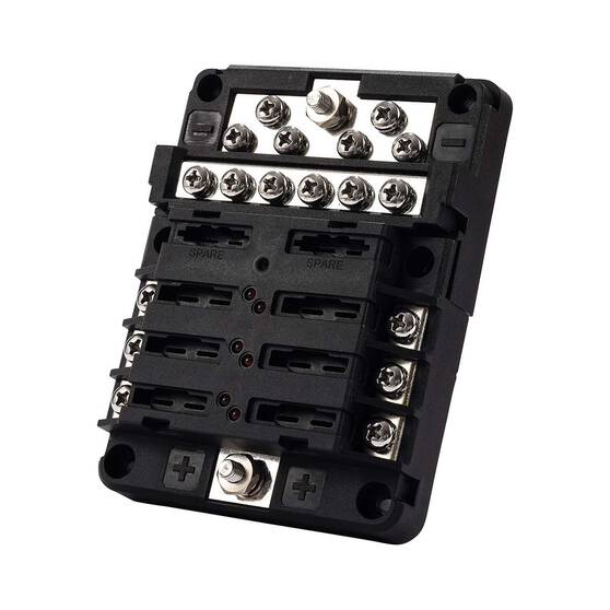 Bowline Fuse Block 6 Gang Black, , bcf_hi-res