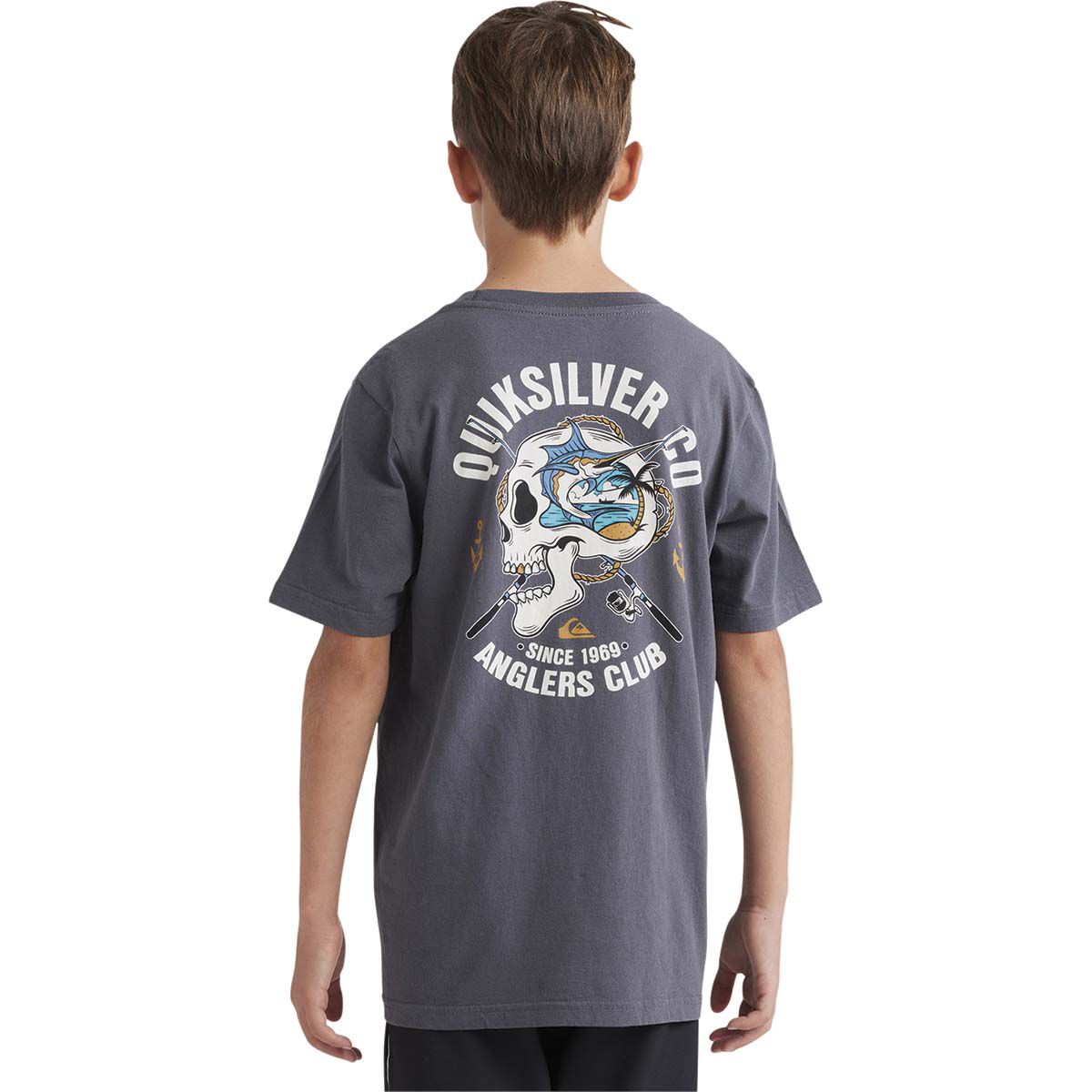 Quiksilver Youth Anglers Club Short Sleeve Tee Smoke 8, Smoke, bcf_hi-res