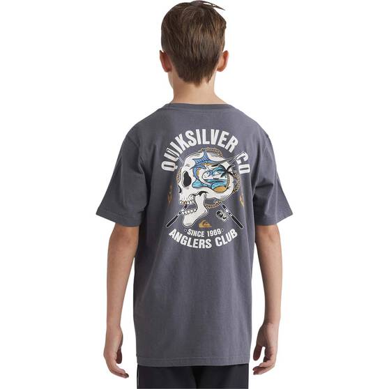 Quiksilver Youth Anglers Club Short Sleeve Tee, Smoke, bcf_hi-res