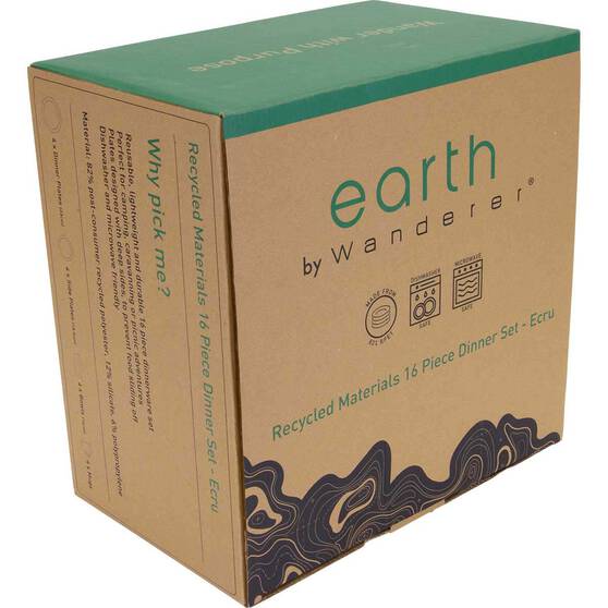 earth by Wanderer® Recycled Materials 16 Piece Dinner Set, , bcf_hi-res
