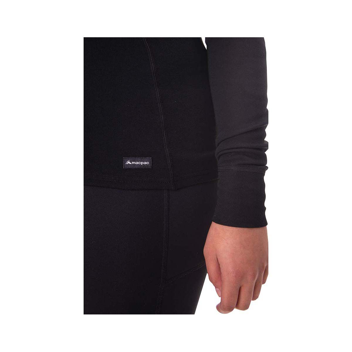 Macpac Women's Geothermal Long Sleeve Top V2, Black, bcf_hi-res