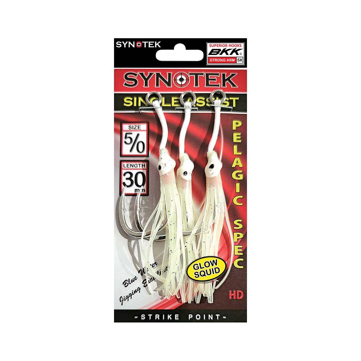 Synotek Single Assist Hooks 5/0 3.0cm Full Glow, Full Glow, bcf_hi-res
