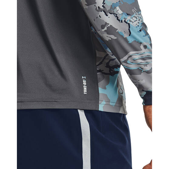 Under Armour Men's Iso-Chill Shore Break Camo Hooded Sublimated Shirt, UA Hydro Camo / Pitch Grey, bcf_hi-res