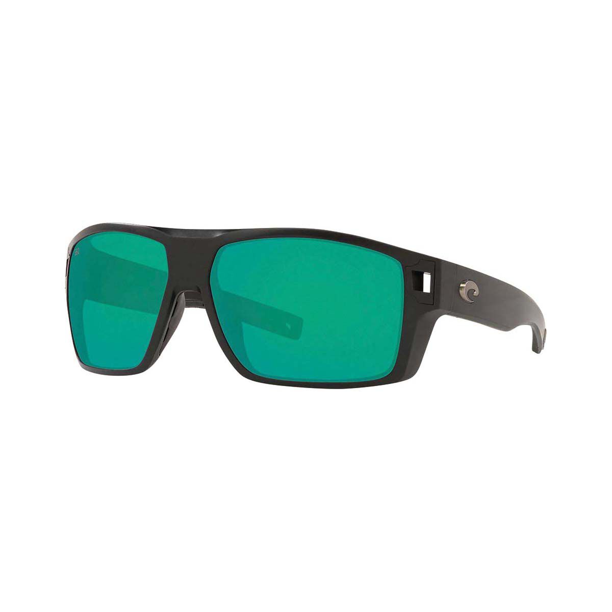 Costa Diego Men's Sunglasses Black with Green Lens, , bcf_hi-res