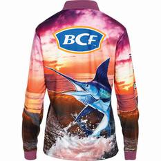 BCF Women's Marlin Sublimated Polo, Purple, bcf_hi-res