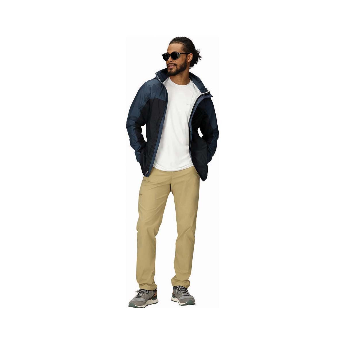 Marmot Men&rsquo;s Waterproof PreCip Eco Jacket, Black / Blue, bcf_hi-res