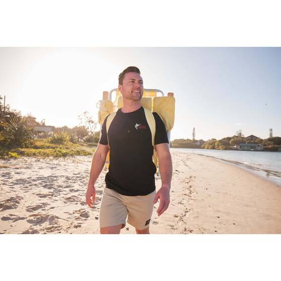 Wanderer Noosa Premium Beach Chair Yellow Stripe 150kg, , bcf_hi-res