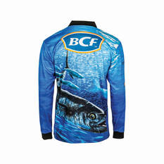 BCF Men's Spanish Mackerel Sublimated Polo, Blue, bcf_hi-res
