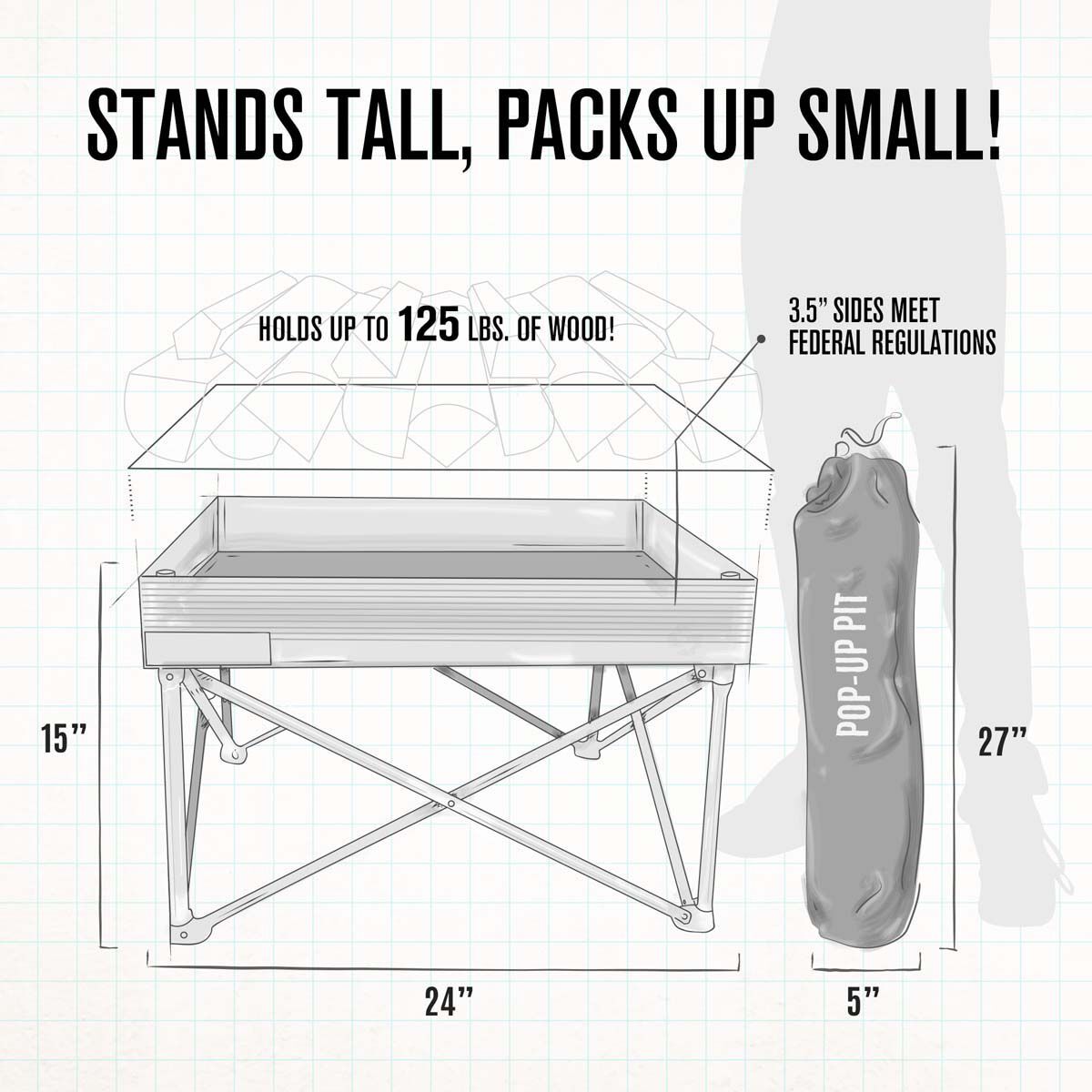 Fireside Portable Popup Fire Pit, , bcf_hi-res