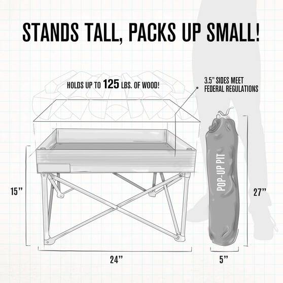 Fireside Portable Popup Fire Pit, , bcf_hi-res
