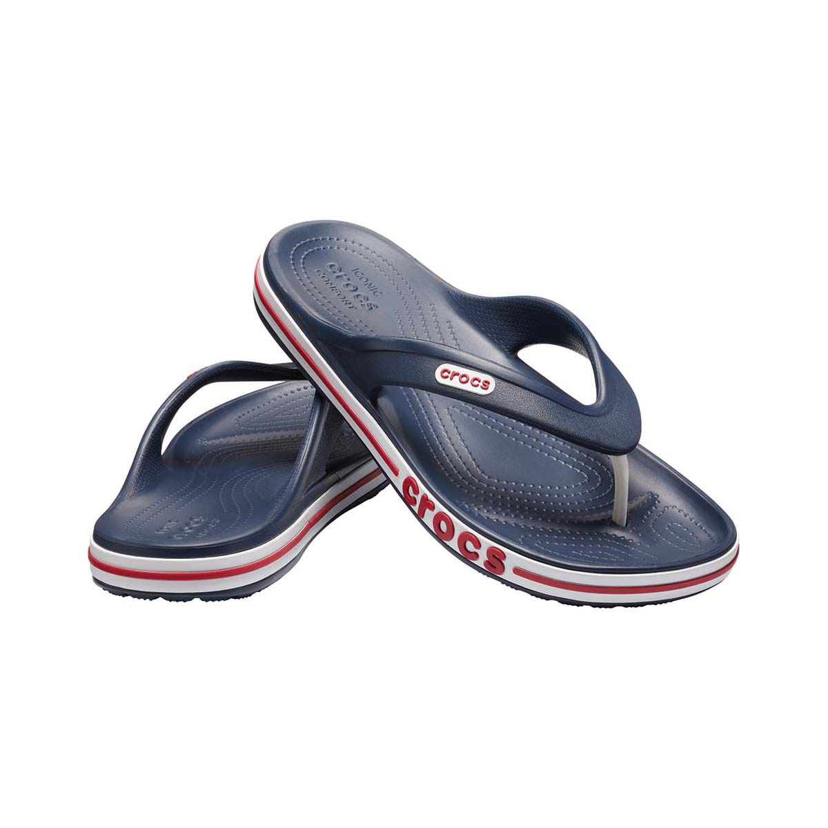 Crocs Unisex Bayaband Thongs Navy/Pepper M4/W6, Navy/Pepper, bcf_hi-res