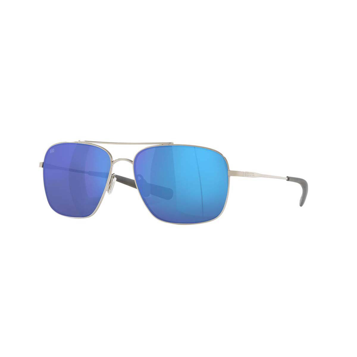 Costa Canaveral Men's Polarised Sunglasses Palladium Grey with Blue Lens, , bcf_hi-res