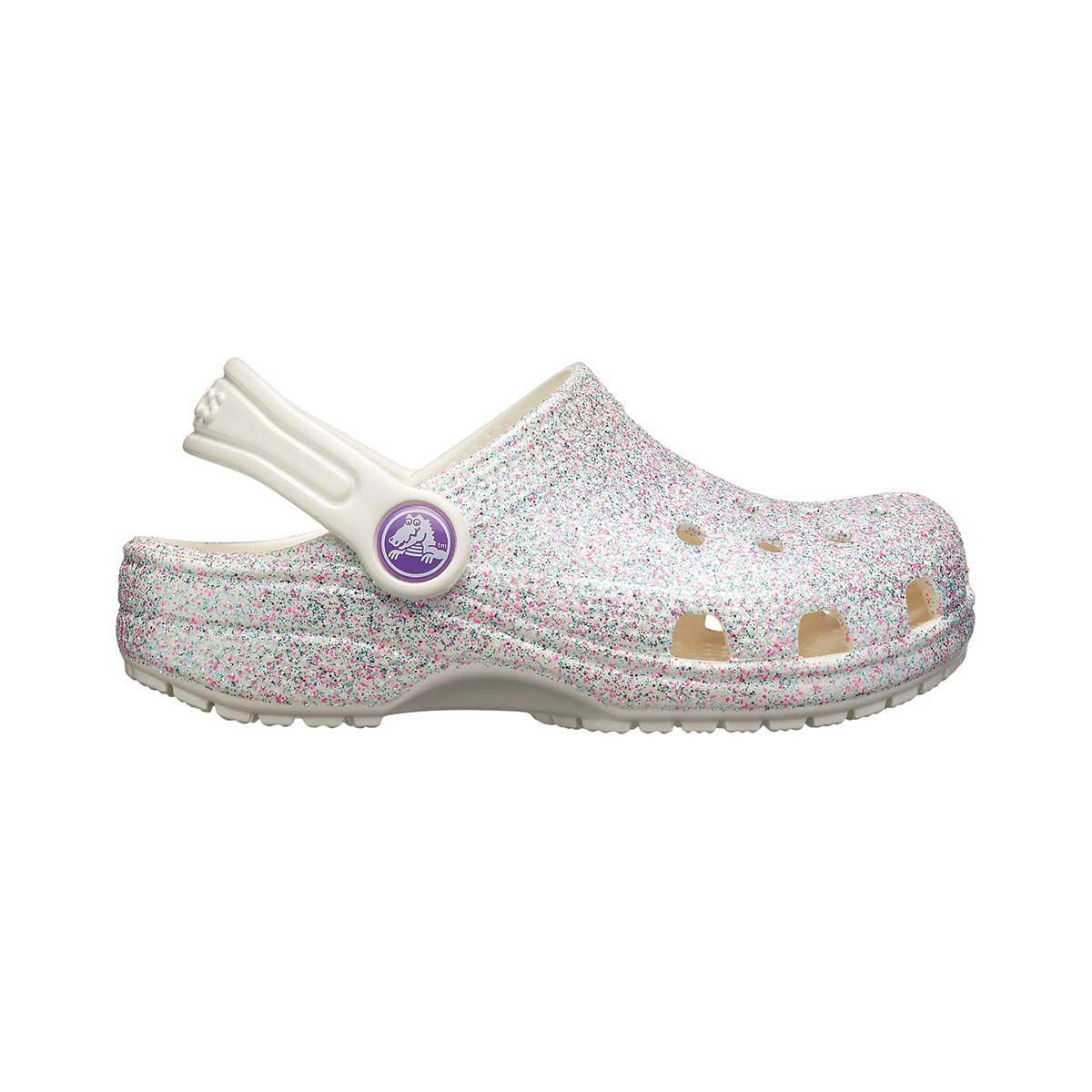 Crocs Classic Kids' Glitter Clogs Oyster C13 BCF