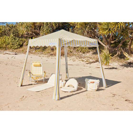 Wanderer Noosa Premium Beach Chair Yellow Stripe 150kg, , bcf_hi-res
