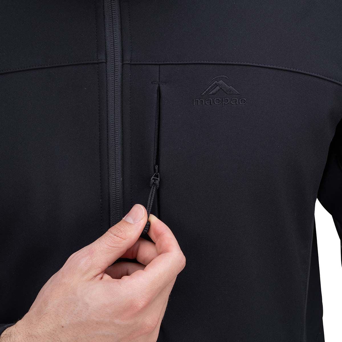 Macpac Men's Sabre Hooded Softshell Jacket Black M, Black, bcf_hi-res