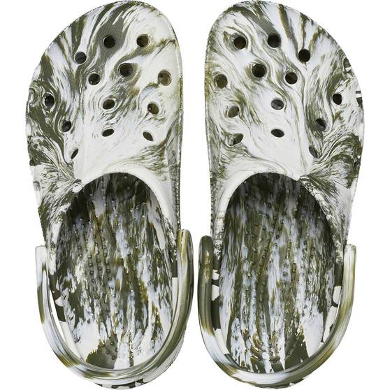 Crocs Unisex Baya Marble Clogs, Army, bcf_hi-res