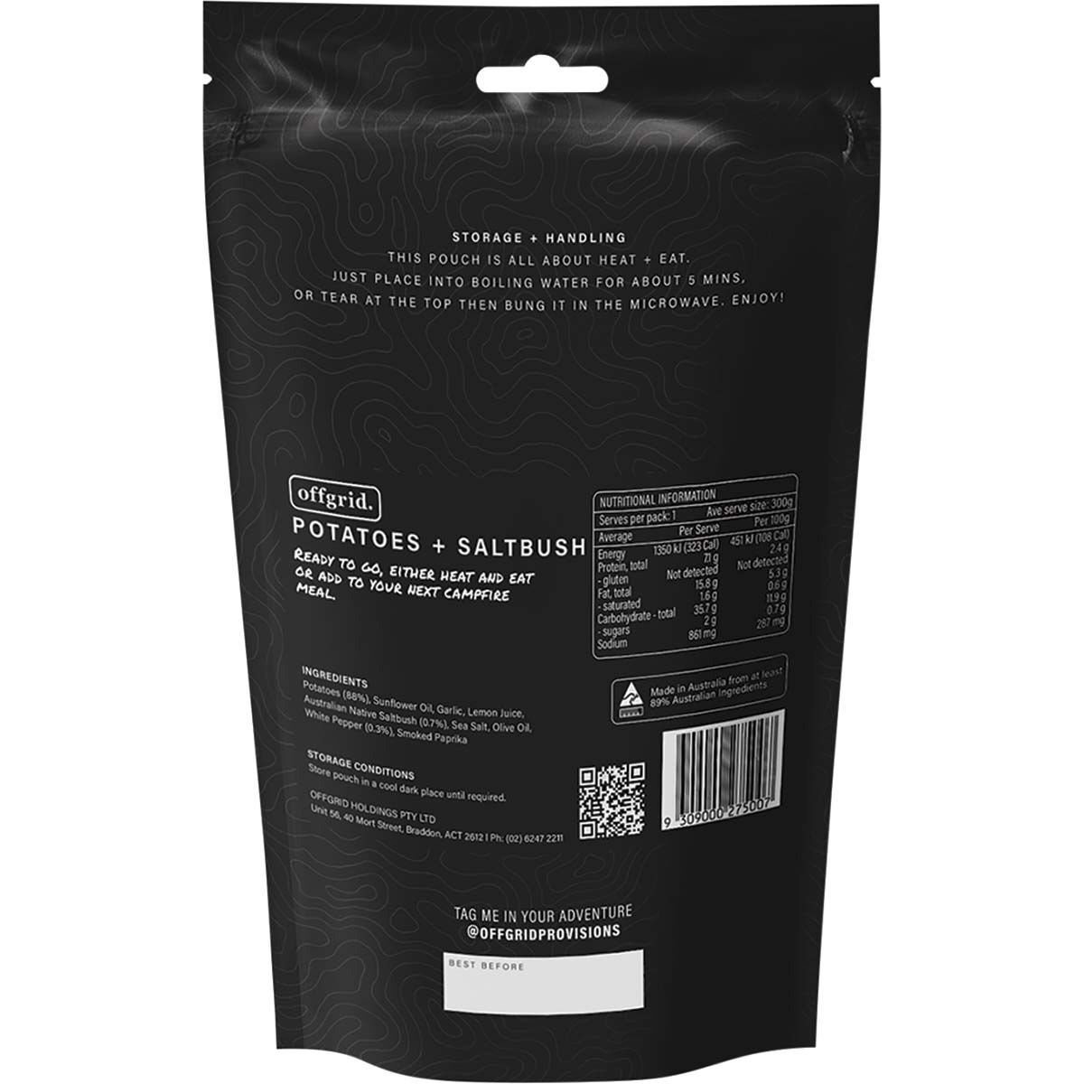 Offgrid Potatoes and Saltbush Heat and Eat Meal 300g, , bcf_hi-res