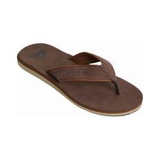Quiksilver Men's Carver Nubuck Thongs, Brown, bcf_hi-res