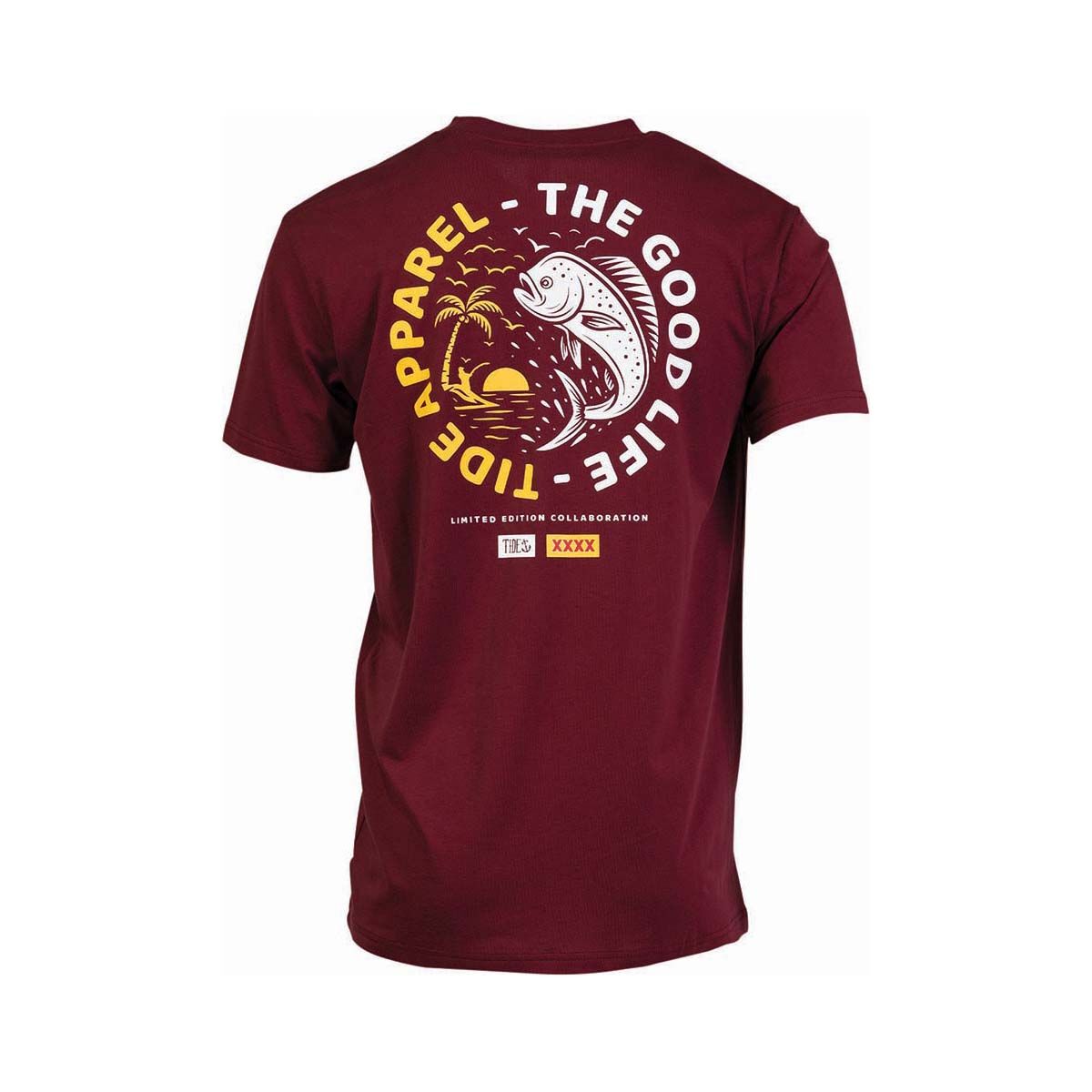 Tide Apparel XXXX Men's The Good Life Short Sleeve Tee, Maroon, bcf_hi-res