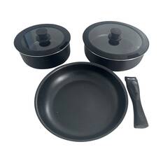 Wanderer Aluminium Non-Stick Pot Set 6 Piece, , bcf_hi-res